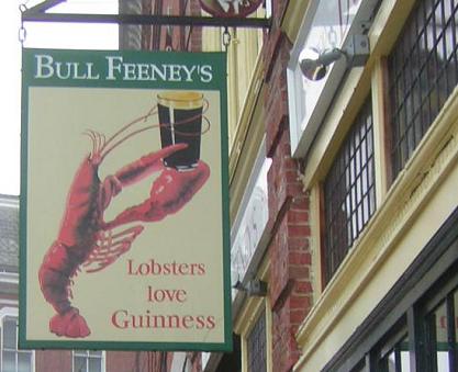 Bull Feeney's sign in Portland, Maine