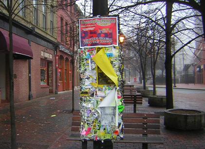 Posters in downtown Portland, Maine